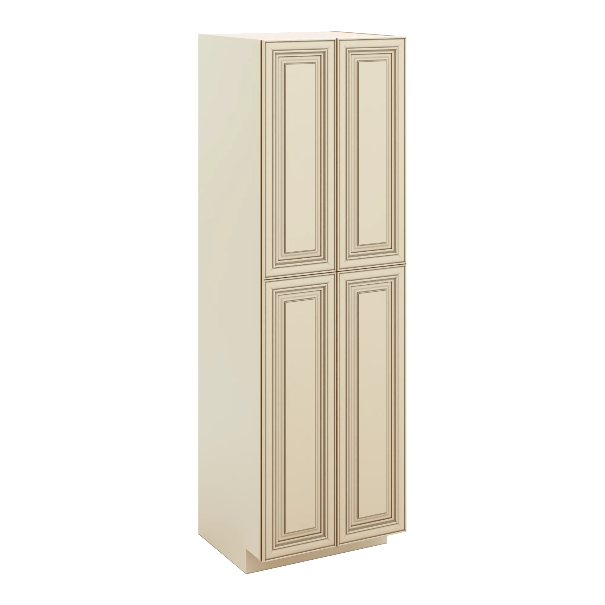 J&K Creme Glazed A7 Pantry w/Roll-Out Trays 30" W x 96" H x 27" D