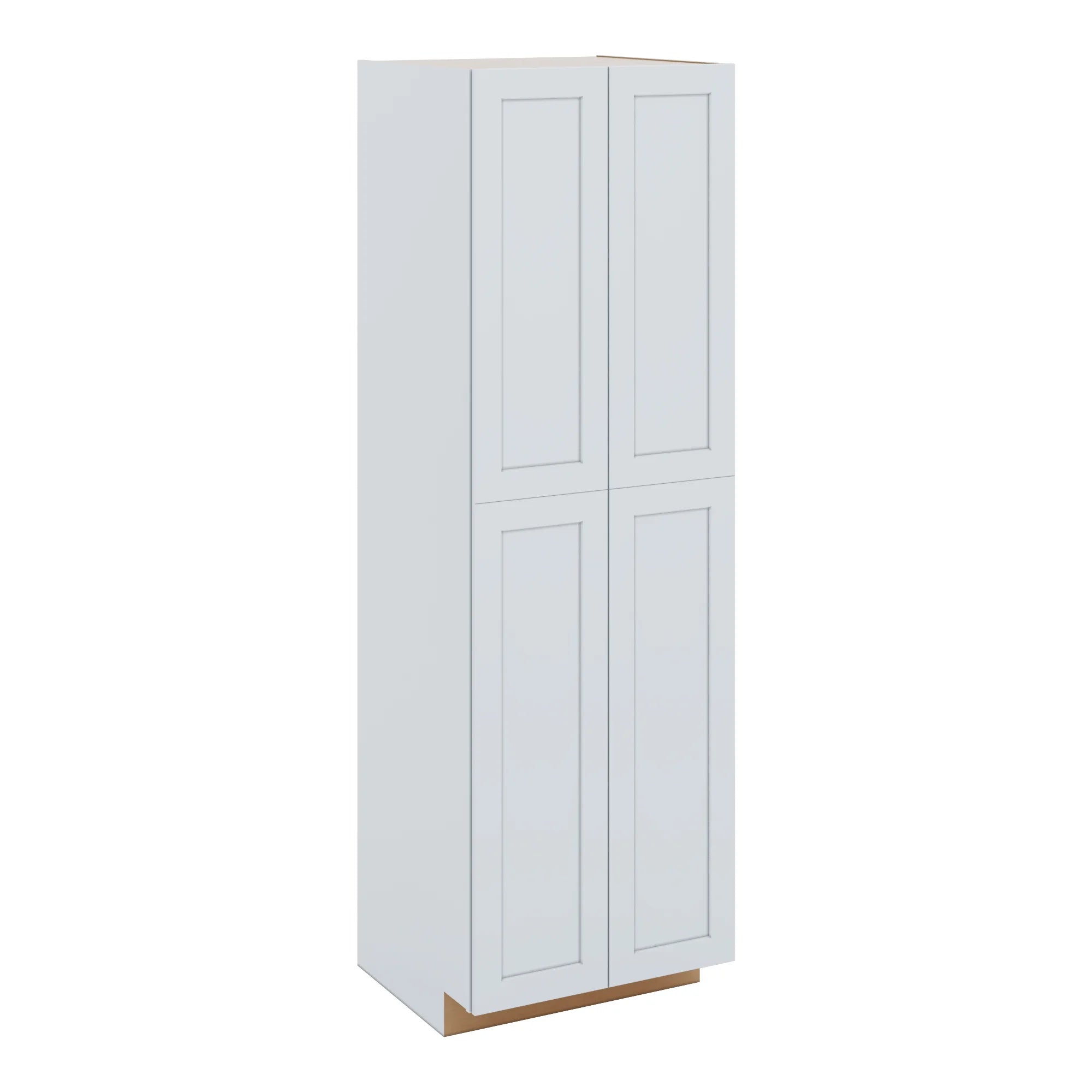 J&K White Shaker S8 Pantry w/Roll-Out Trays 30" W x 96" H x 27" D