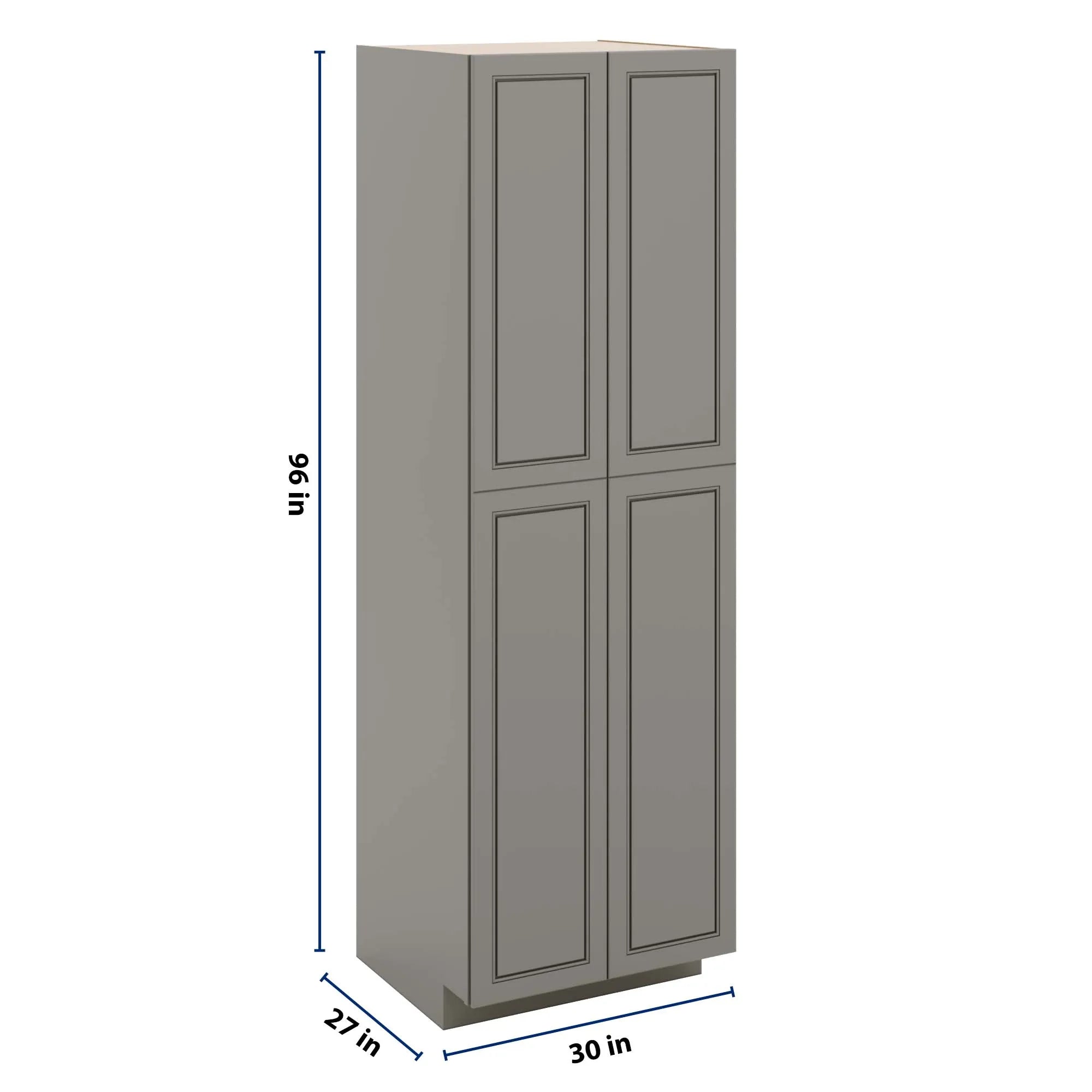 J&K Greige K3 Pantry w/Roll-Out Trays 30" W x 96" H x 27" D
