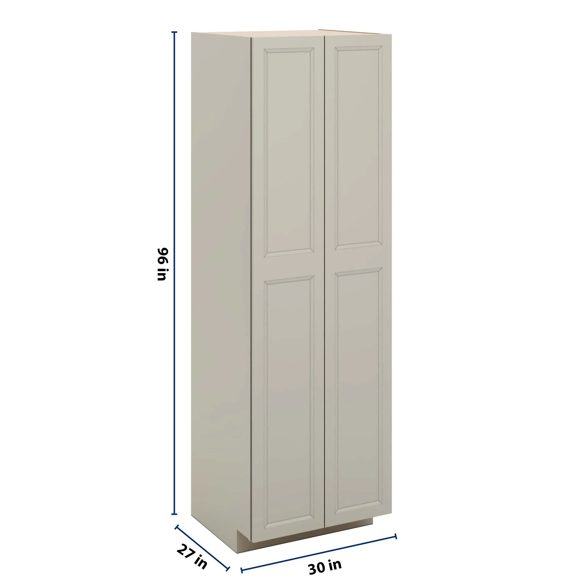 J&K Pebble B6 Pantry w/Roll-Out Trays 30" W x 96" H x 27" D