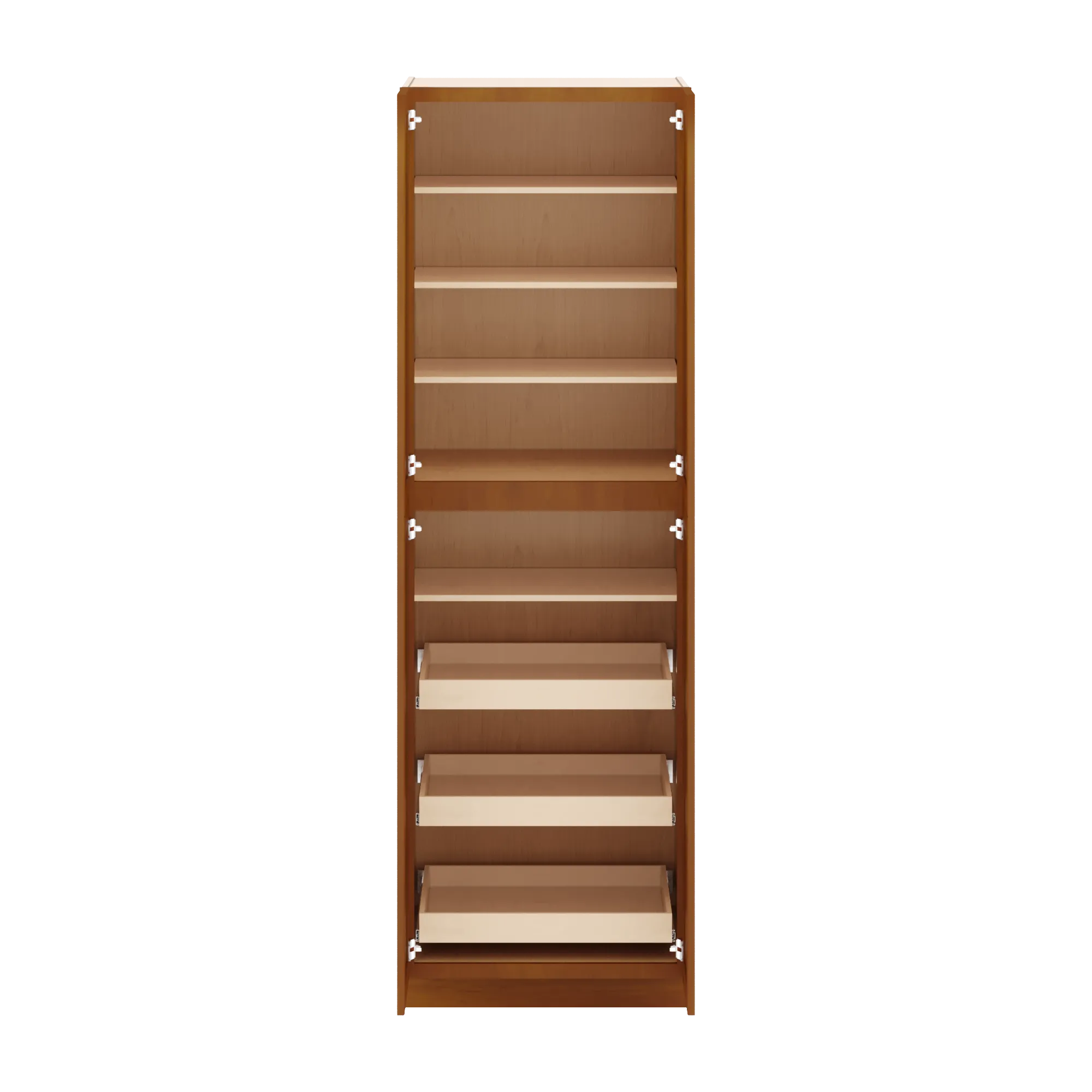 j k mocha glazed k10 pantry w roll out trays 30 w x 96 h x 27 d