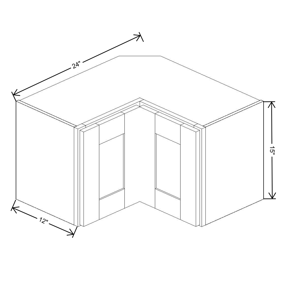 Fabuwood Allure Onyx Horizon  24"W X 15"H Square Corner Wall