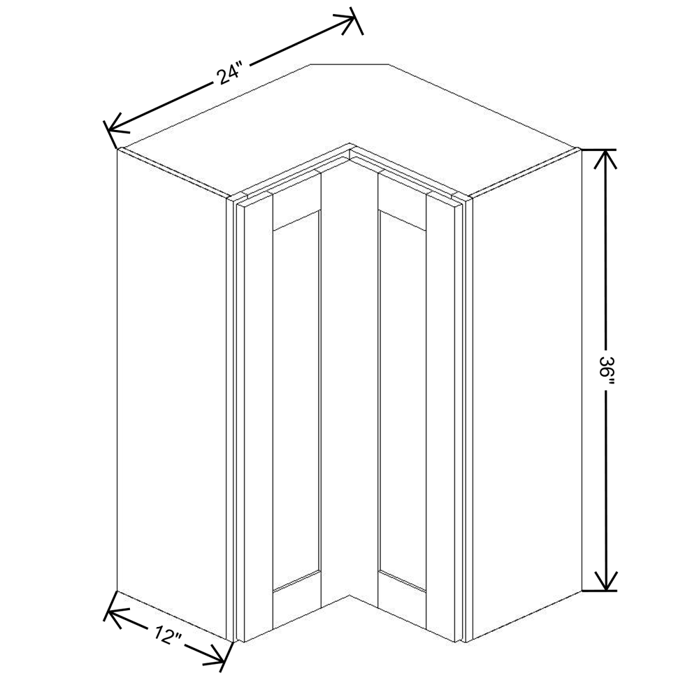 Fabuwood Allure Onyx Frost  24"W X 36"H Square Corner Wall