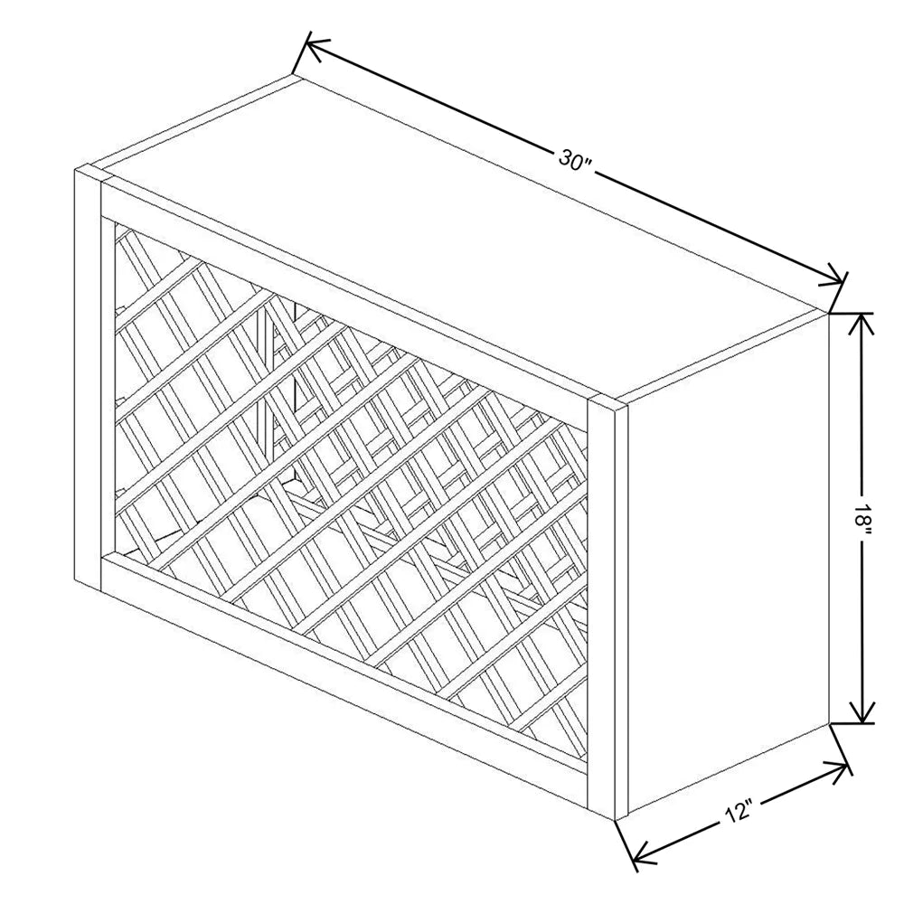 Kitchen Cabinet Distributors Shaker Designer White 5PC Wine Rack - 30" W x 18" H x 12" D