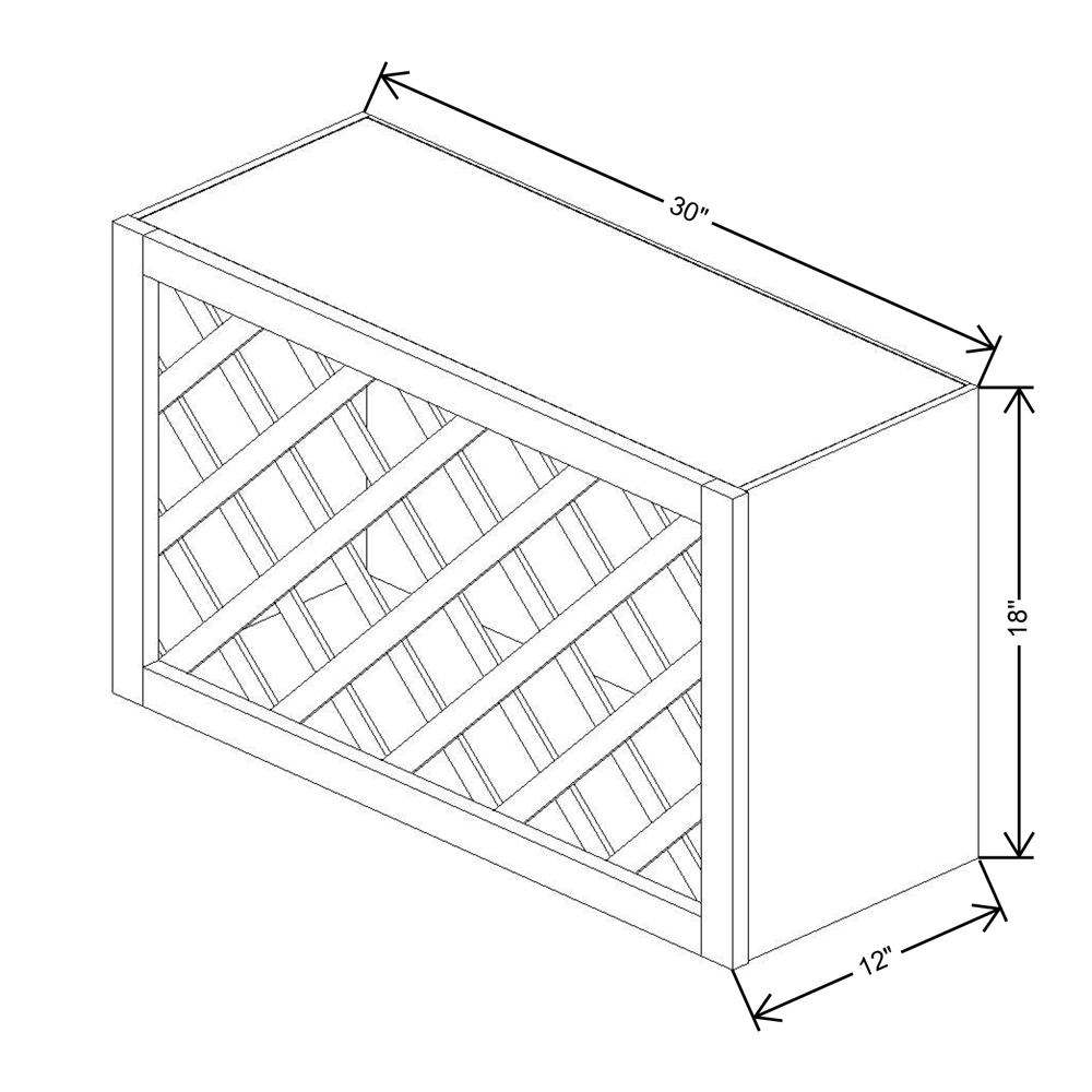 Cubitac Imperial Madison Dusk 30"W Wine Rack Cabinet {Horizontal}