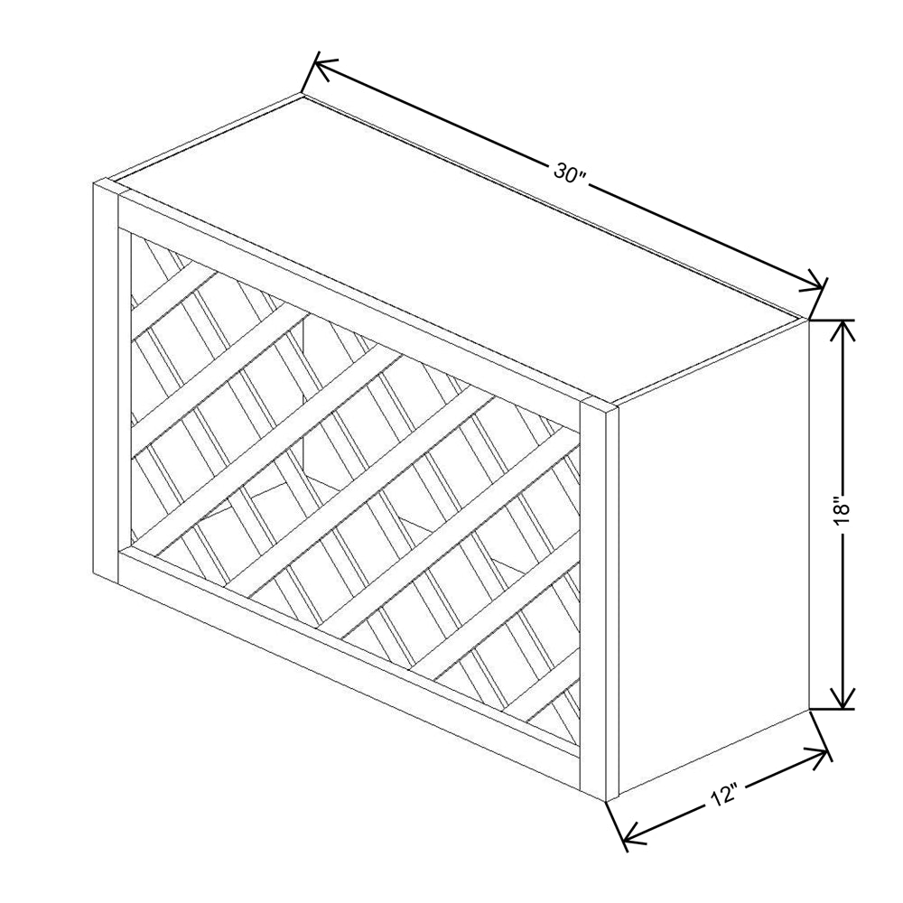 Cubitac Basic Oxford Pastel 30"W X 18"H Wine Rack Cabinet {Horizontal}