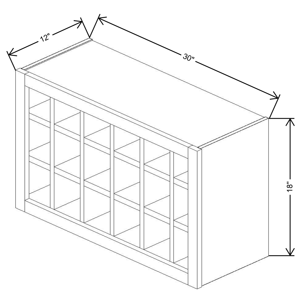 Fabuwood Value Premium Hallmark Frost 30"W X18"H Wine Rack 