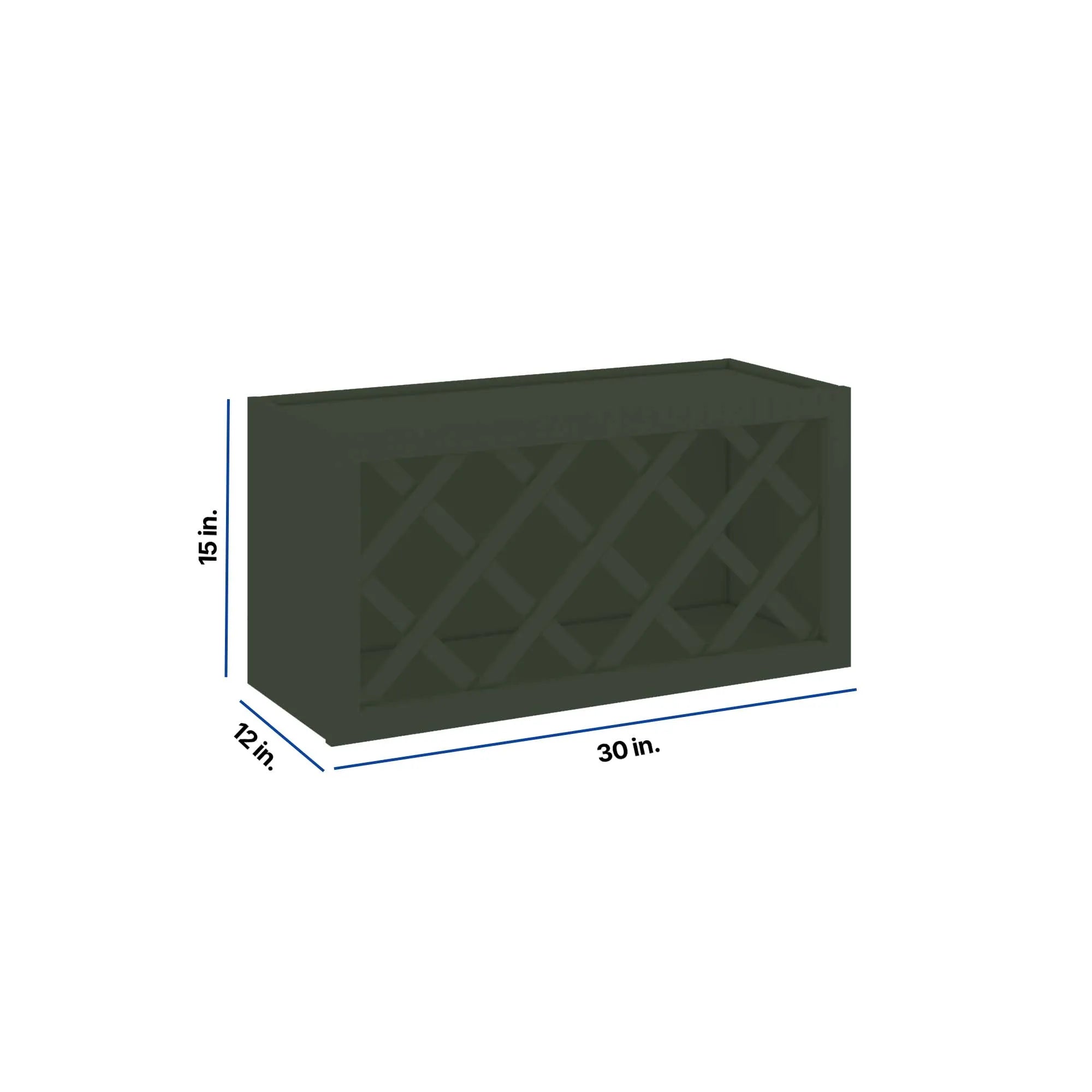 Modernform Cabinet Slim Sage Green 30" W X 15" H X 12" D Wall Wine Rack
