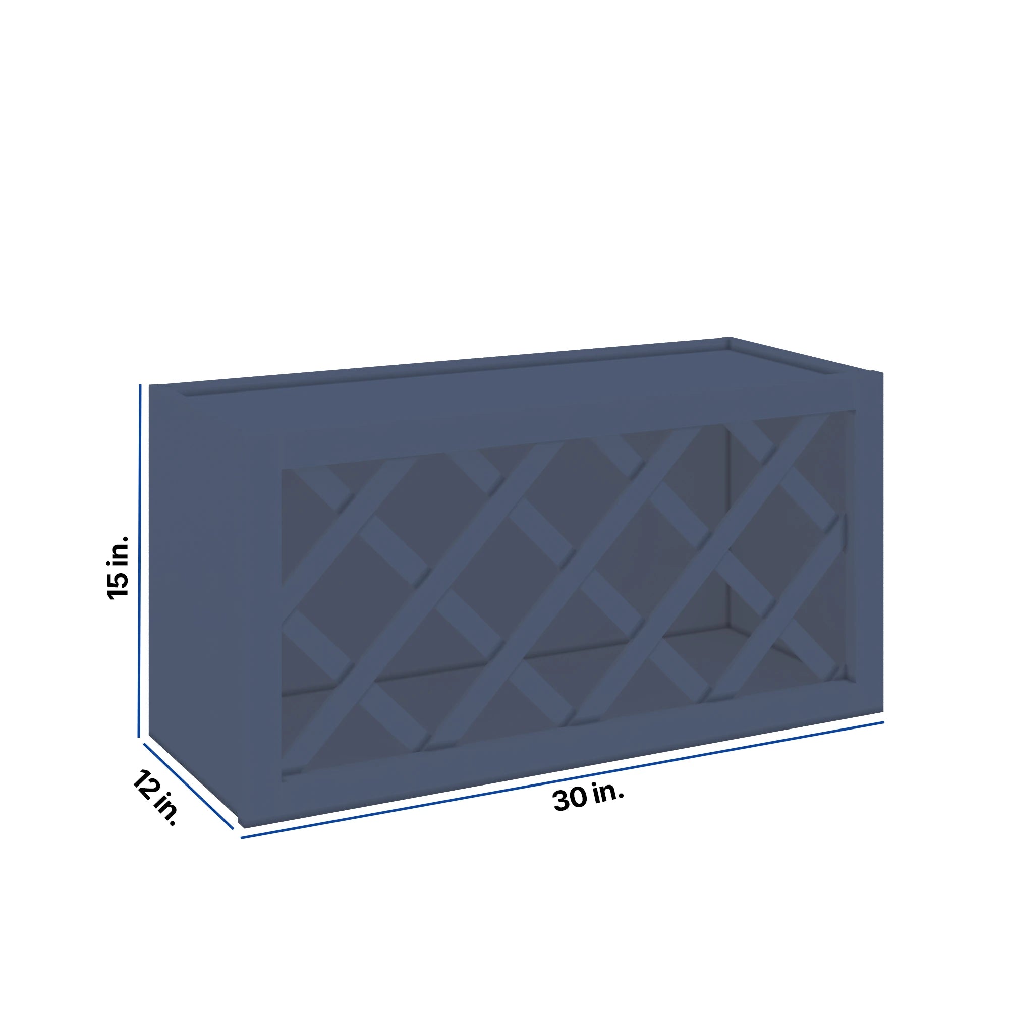 Modernform Cabinet Signature Blue 30" W X 15" H X 12" D Wall Wine Rack