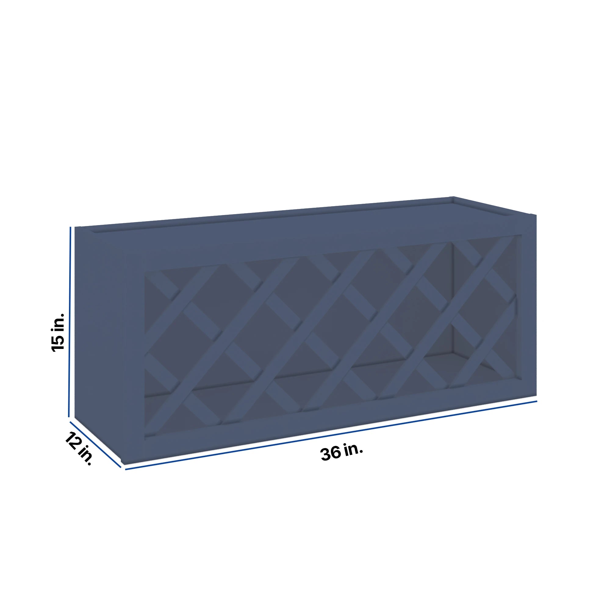 Modernform Cabinet Signature Blue 36" W X 15" H X 12" D Wall Wine Rack