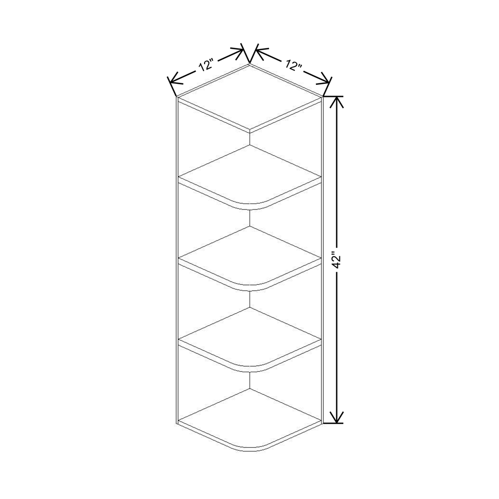 Cubitac Basic Oxford Latte 12"W X 42"H Knick Knack Wall Shelf