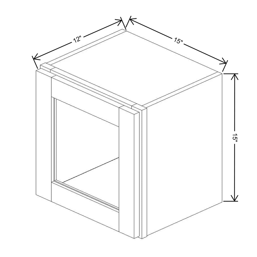 Kitchen Cabinet Distributors Shaker Kodiak Wall Stackable Cabinet w/ Painted Interior & Glass - 15"W x 15"H