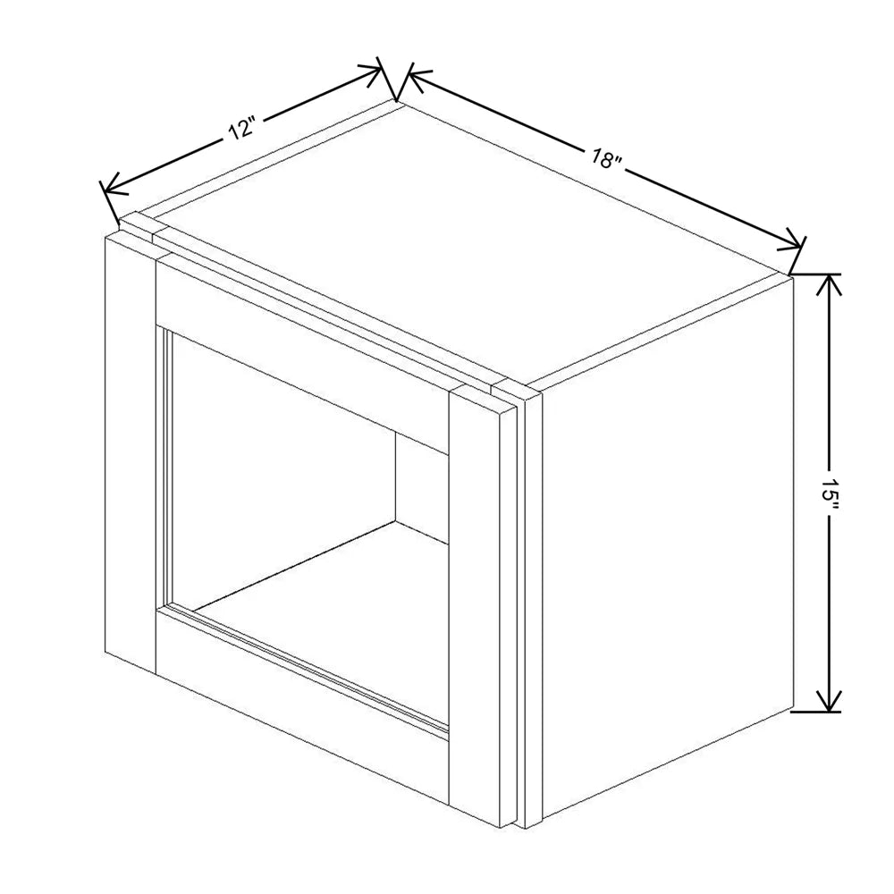 Kitchen Cabinet Distributors Shaker Designer White 5PC Wall Stackable Cabinet w/ Painted Interior & Glass - 18"W x 15"H