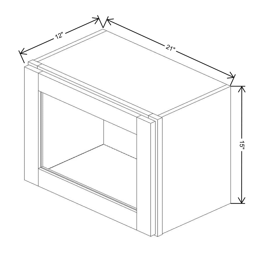 Kitchen Cabinet Distributors Shaker Designer White 5PC Wall Stackable Cabinet w/ Painted Interior & Glass - 21"W x 15"H