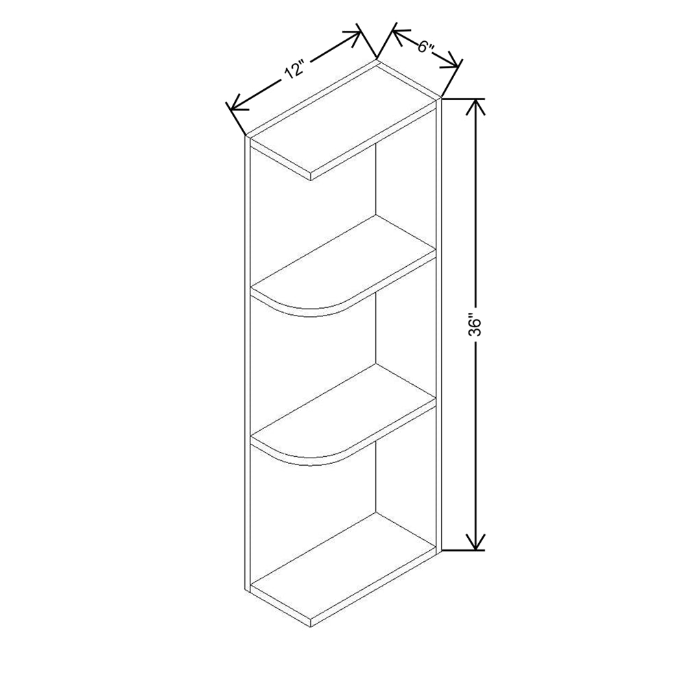 CNC Concord Elegant Smoky Grey 12" W X 36" H Knick Knack Wall Shelf