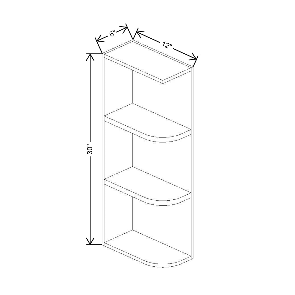 Cubitac Prestige Milan Latte 6"W X 30"H Knick Knack Wall Shelf