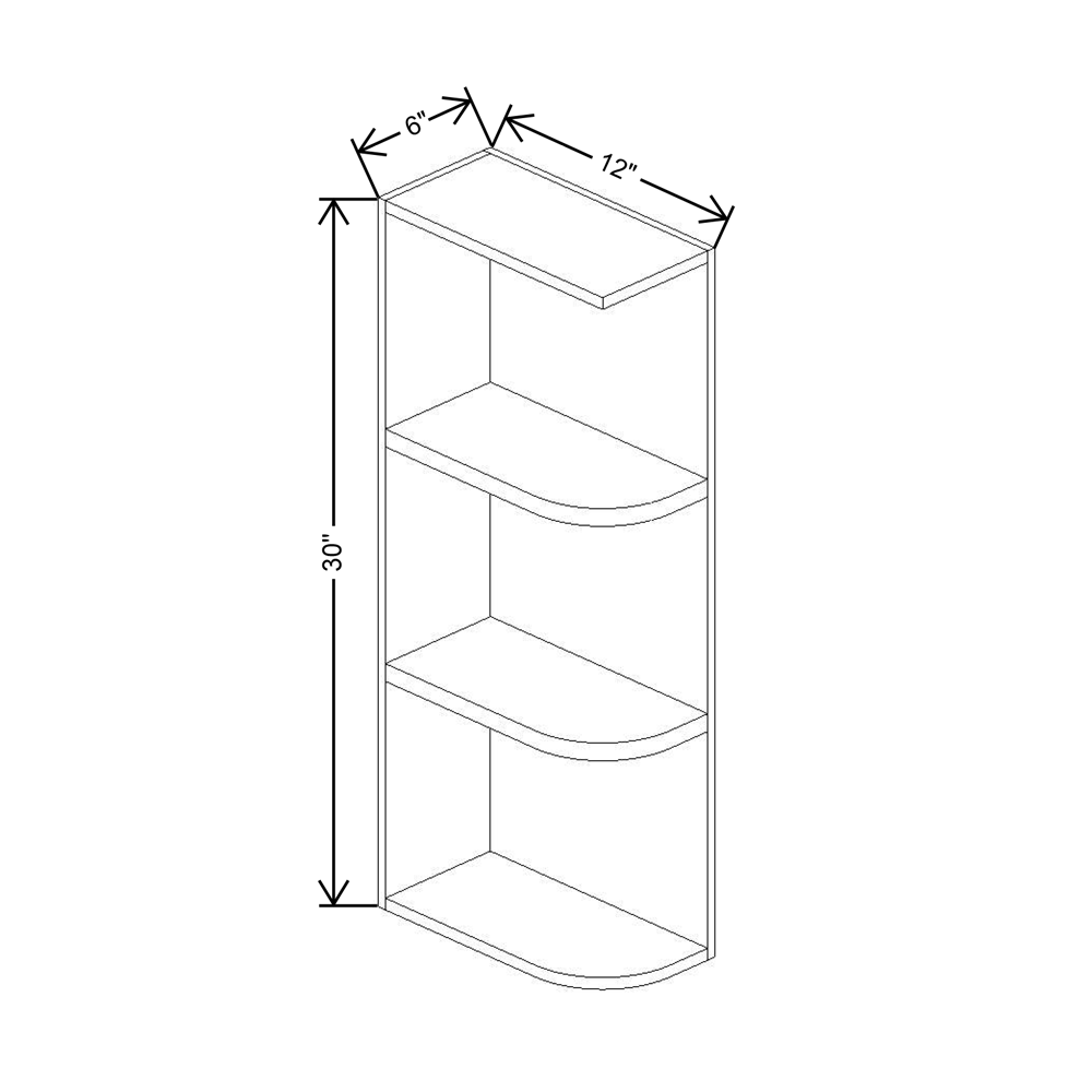 Cubitac Prestige Dover Latte 6" W X 30" H Knick Knack Wall Shelf