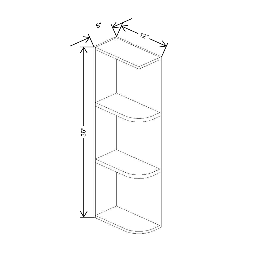 Cubitac Basic Oxford Latte 6"W X 36"H Knick Knack Wall Shelf