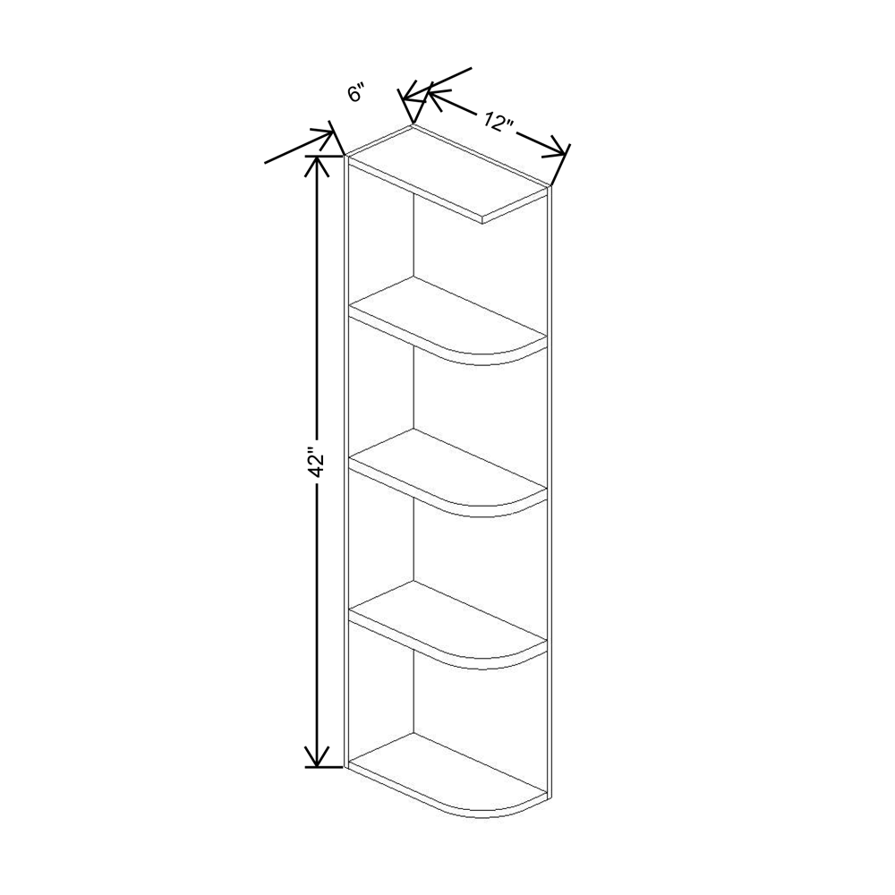 Cubitac Imperial Madison Dusk 6"W X 42"H Knick Knack Wall Shelf