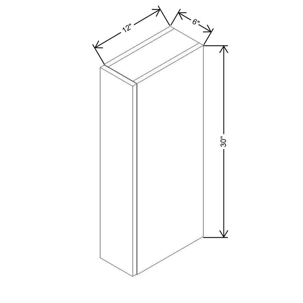 CNC Concord Elegant Smoky Grey 06" W X 30" H Wall Spice Cabinet