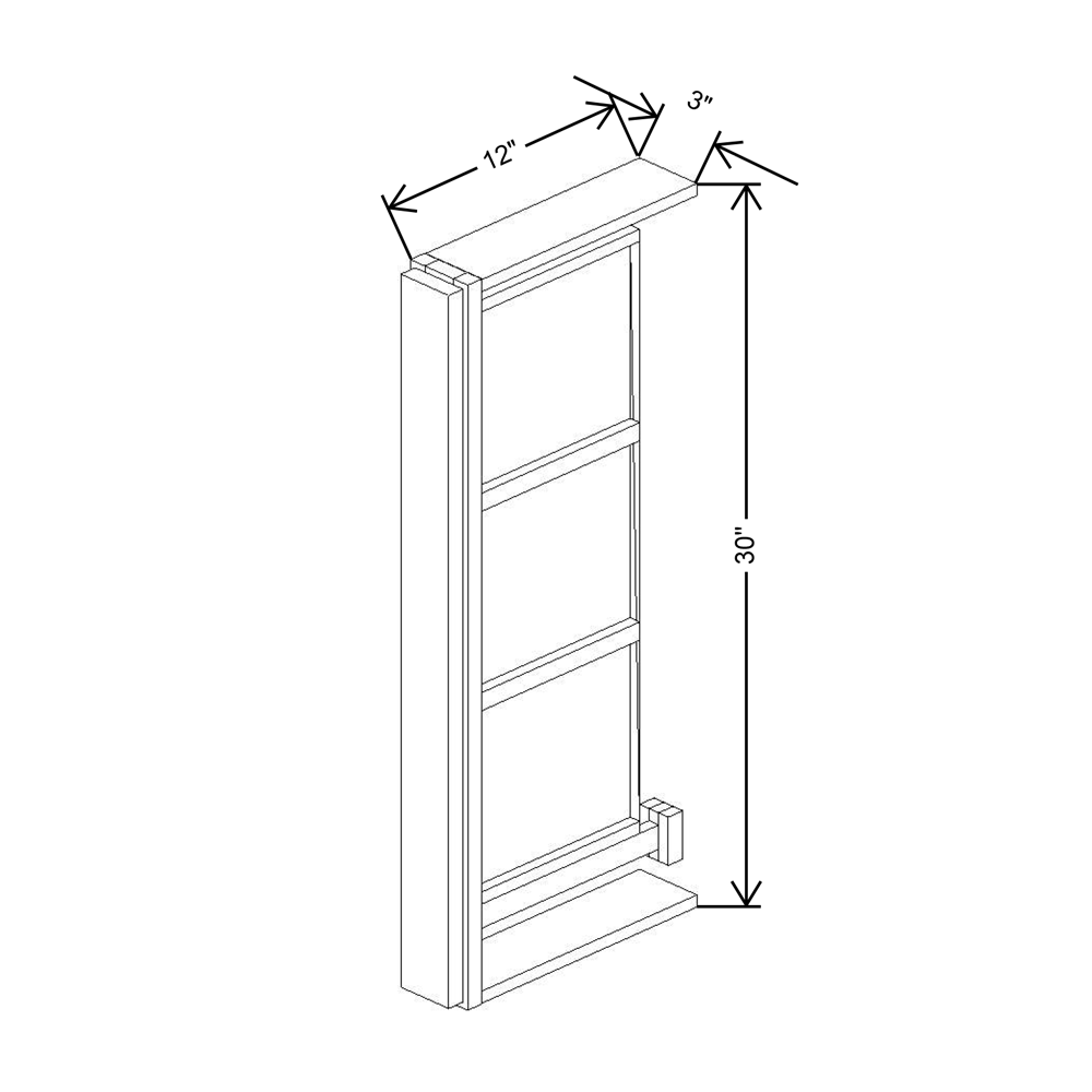 Cubitac Imperial Madison Dusk 3"W x 30"H Wall Spice Cabinet