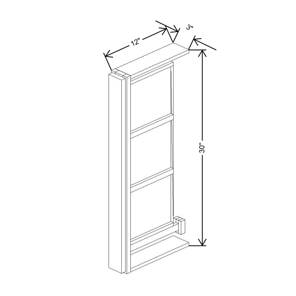 Cubitac Imperial Montclair Lace 3"W x 30"H Wall Spice Cabinet