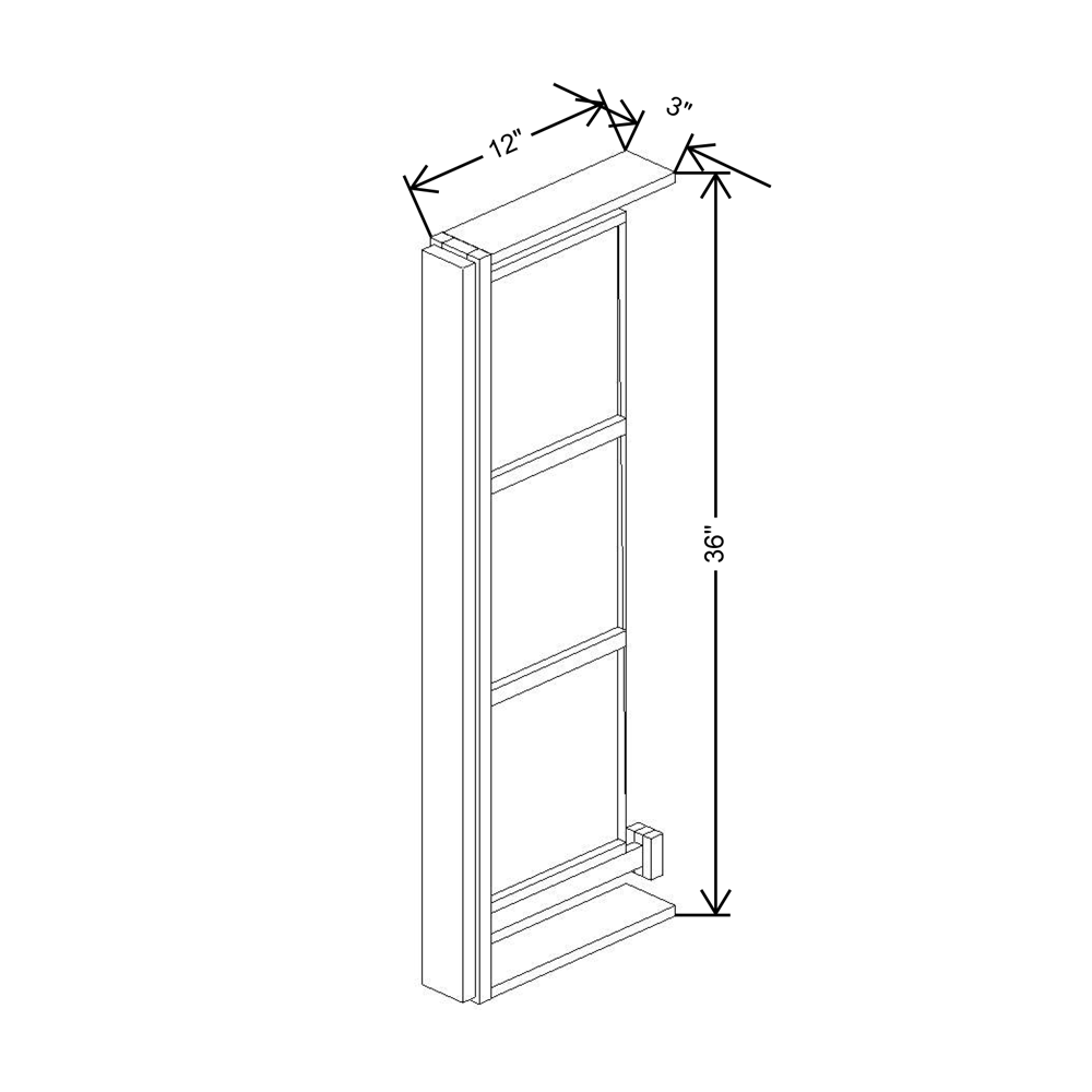 Cubitac Basic Ridgefield Latte 3"W X 36"H Wall Spice Cabinet