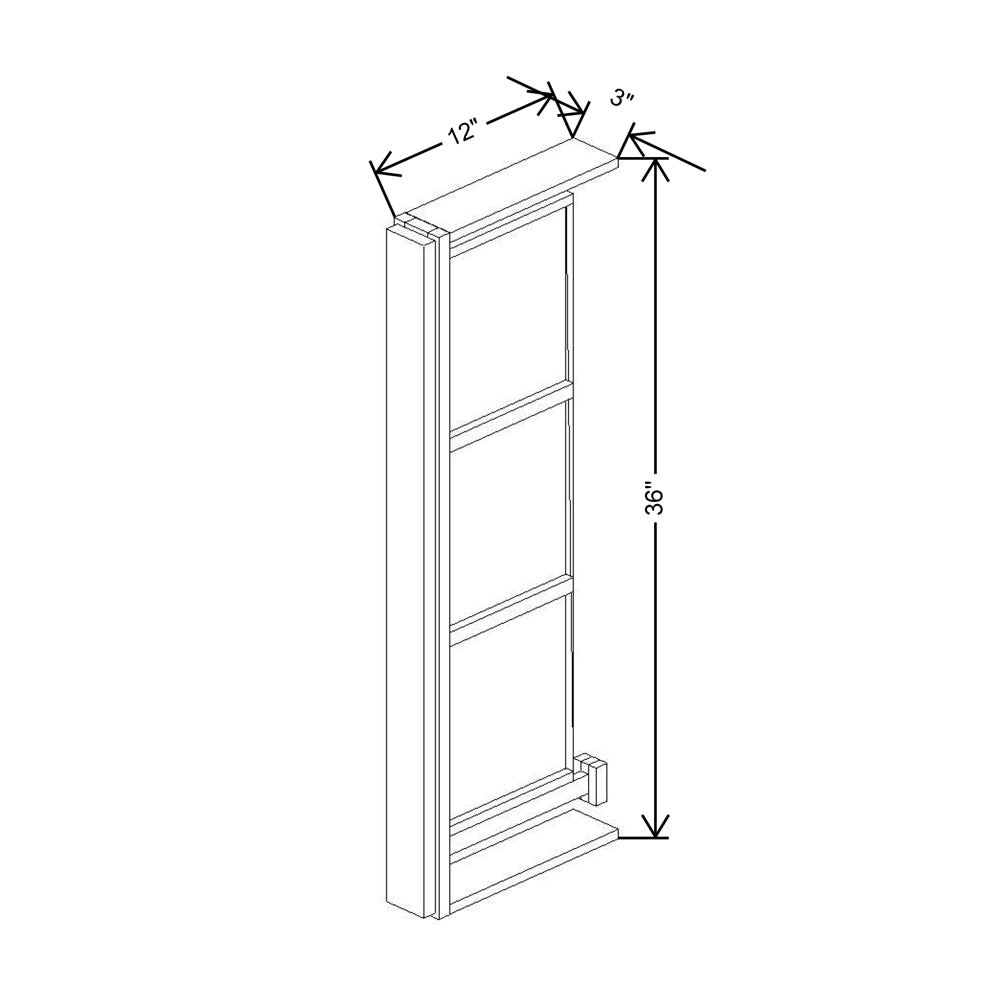 Cubitac Imperial Artisan Moss 3"W X 36"H Wall Spice Cabinet