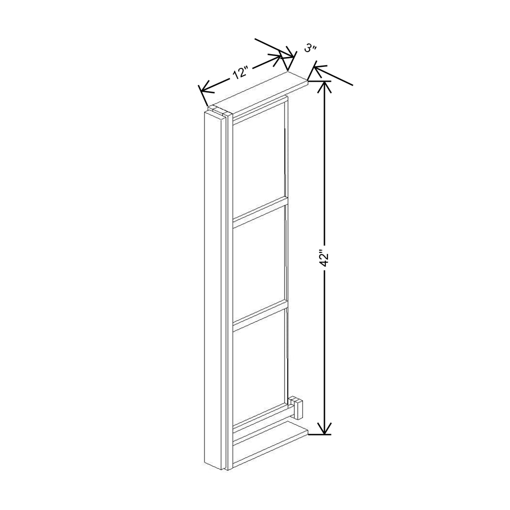 Cubitac Imperial Montclair Cashmere 3"W X 42"H Wall Spice Cabinet