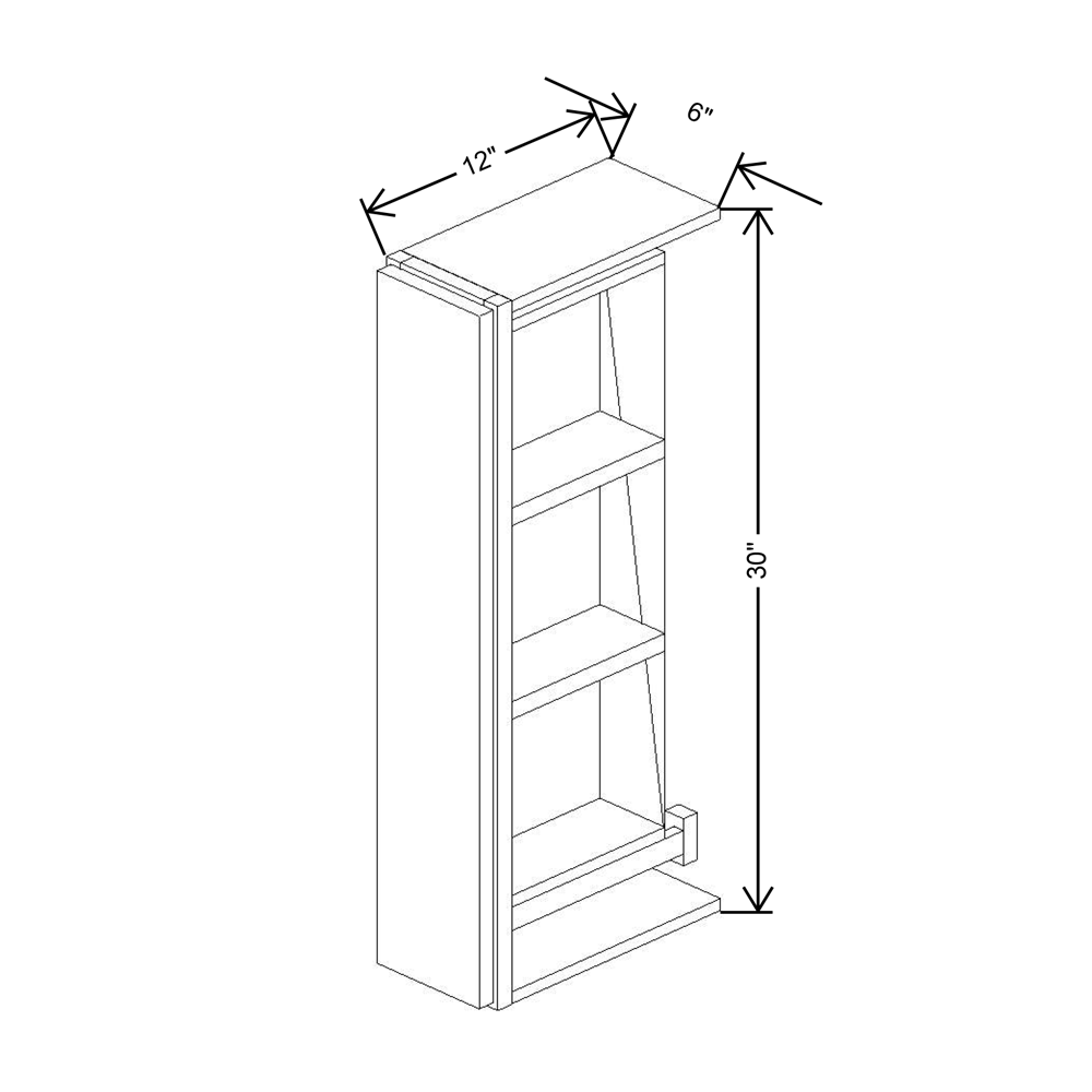 Cubitac Imperial Bergen Latte 6"W x 30"H Wall Spice Cabinet