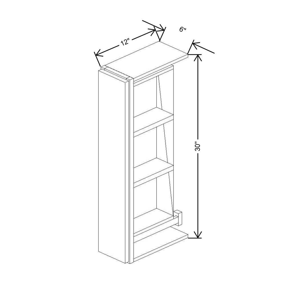 Cubitac Imperial Montclair Cashmere 6"W x 30"H Wall Spice Cabinet