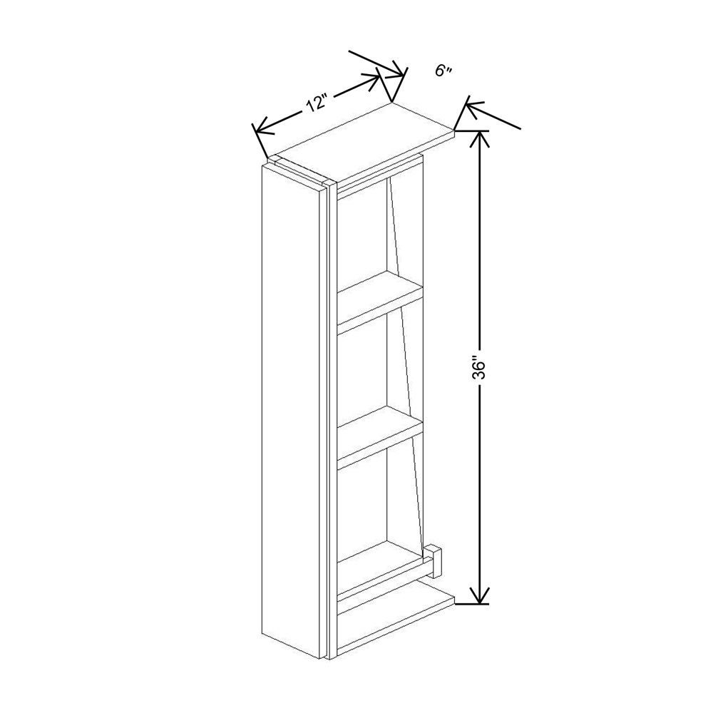 Cubitac Imperial Madison Dusk 6"W x 36"H Wall Spice Cabinet