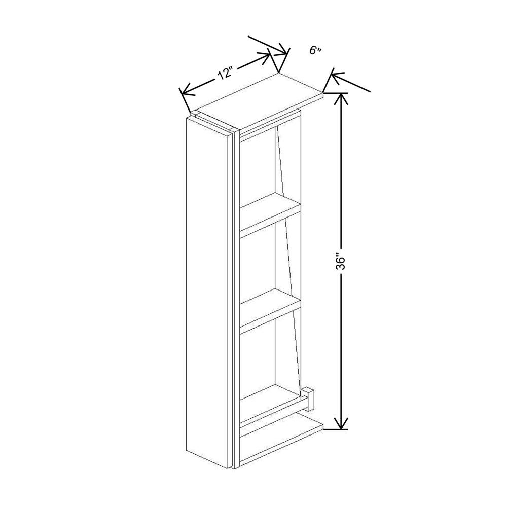 Cubitac Imperial Montclair Cashmere 6"W x 36"H Wall Spice Cabinet