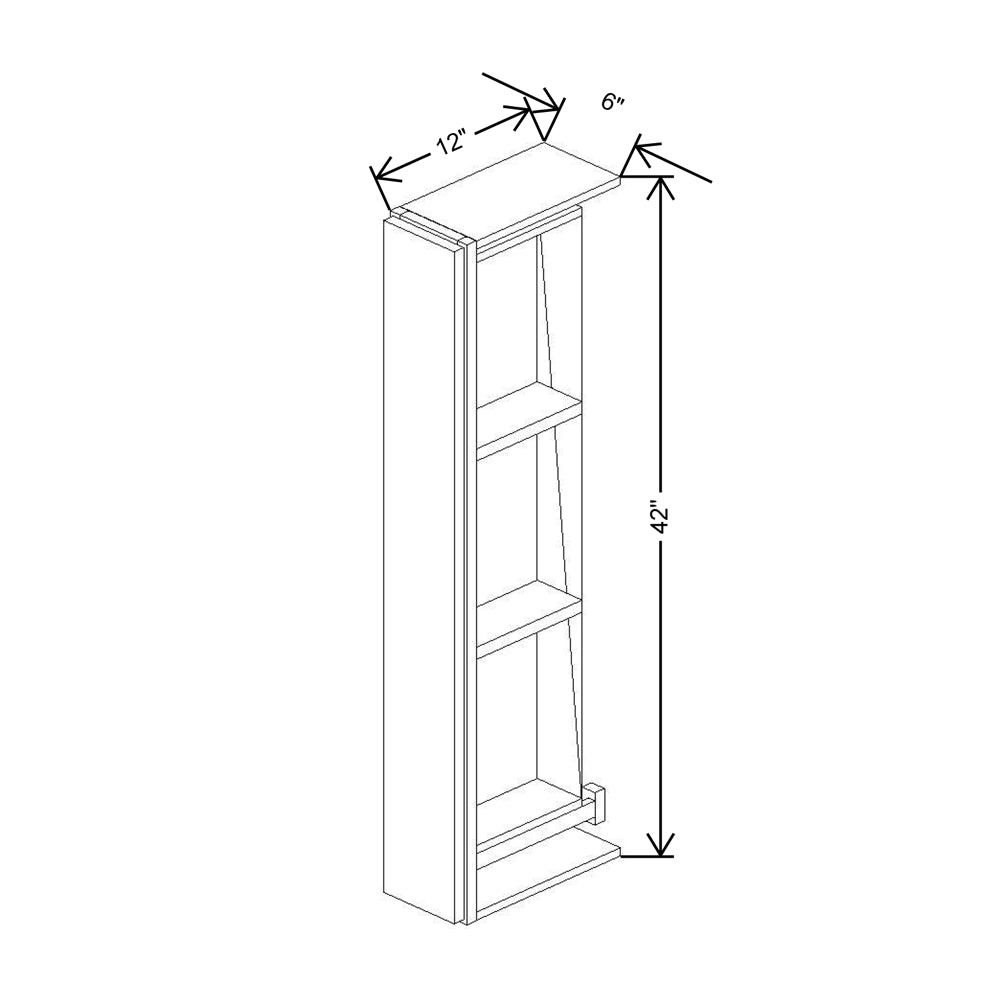 Cubitac Basic Oxford Latte 6"W X 42"H Wall Spice Cabinet