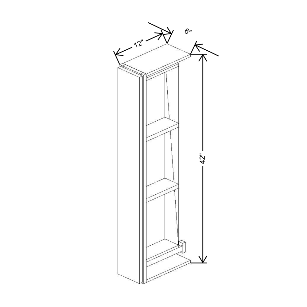 Cubitac Imperial Artisan Moss 6"W X 42"H Wall Spice Cabinet