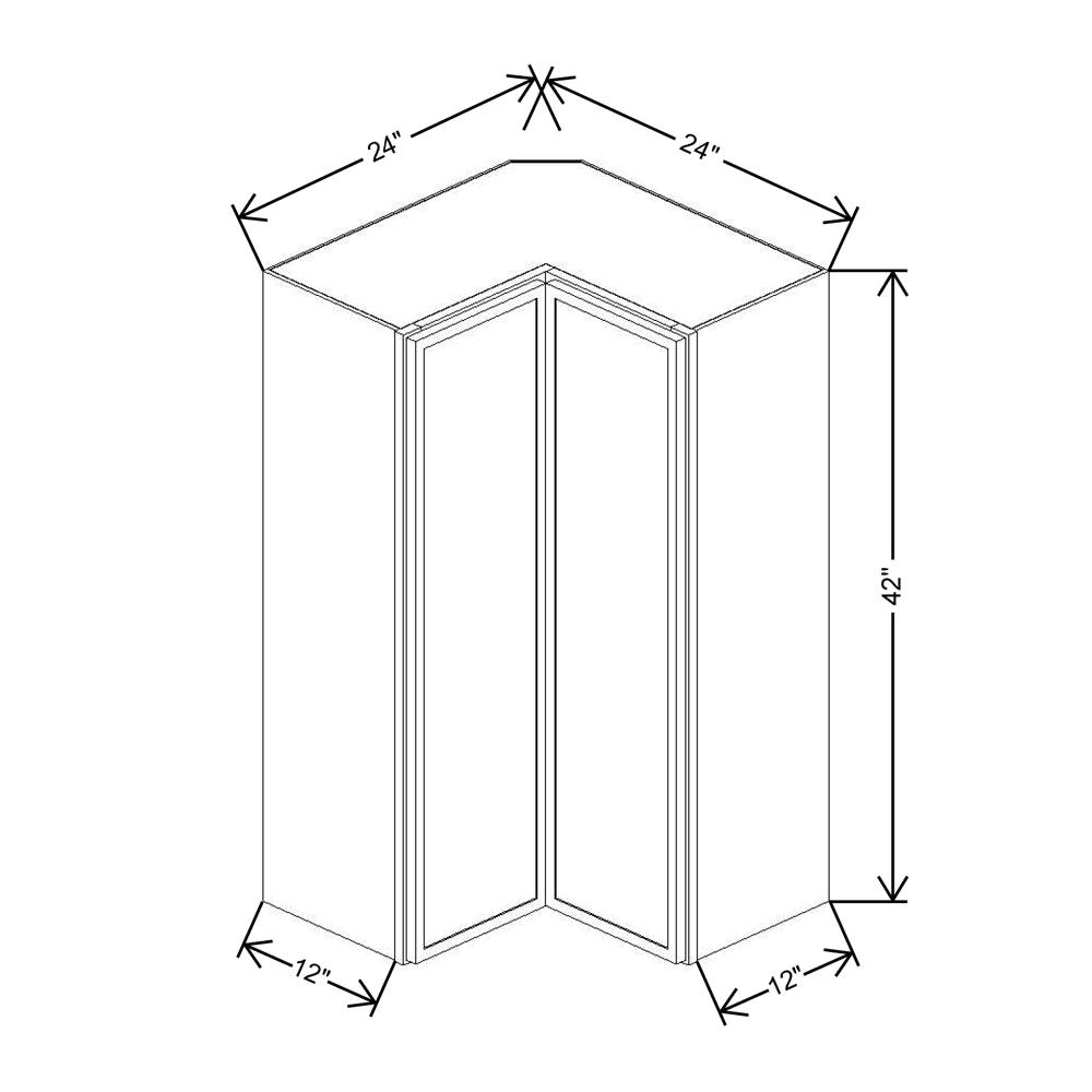 Cubitac Imperial Artisan Silk 24"W X 42"H High Wall Square Corner Cabinet