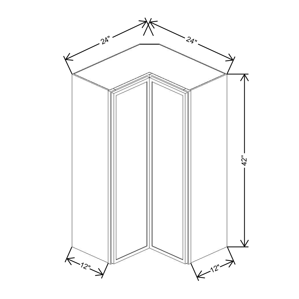 Cubitac Imperial Madison Hazelnut 42"H Wall Square Corner Cabinet