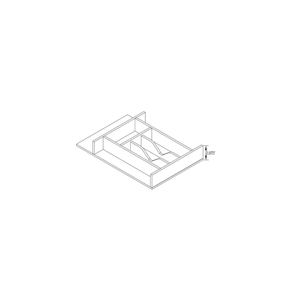 Kitchen Cabinet Distributors Brooklyn Gray Natural Cutlery Drawer Insert for B15/B18 Drawers