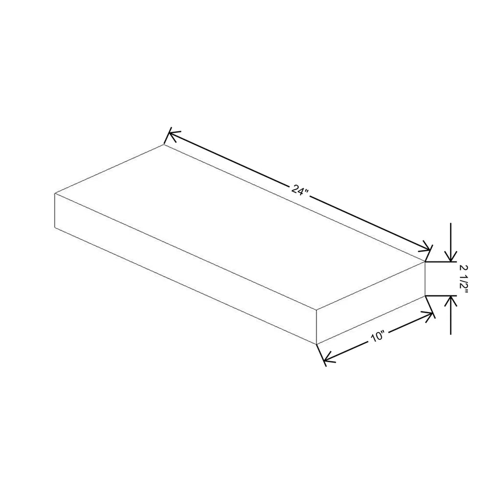 Kitchen Cabinet Distributors Shaker Designer White 5PC Floating Shelf Maple 24"X10" With brackets (2) & fasteners