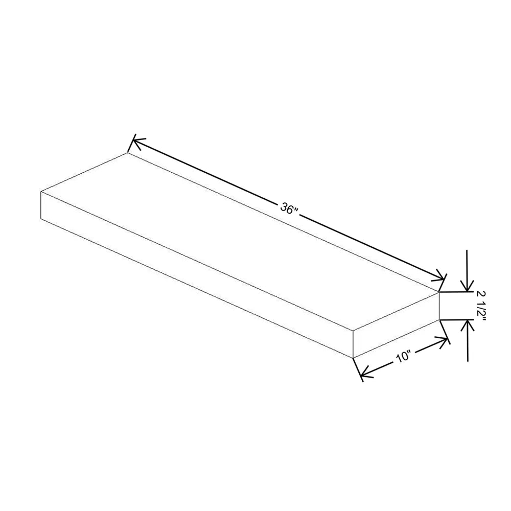 Kitchen Cabinet Distributors Brooklyn Gray Floating Shelf Maple 36"X10" With brackets (3) & fasteners