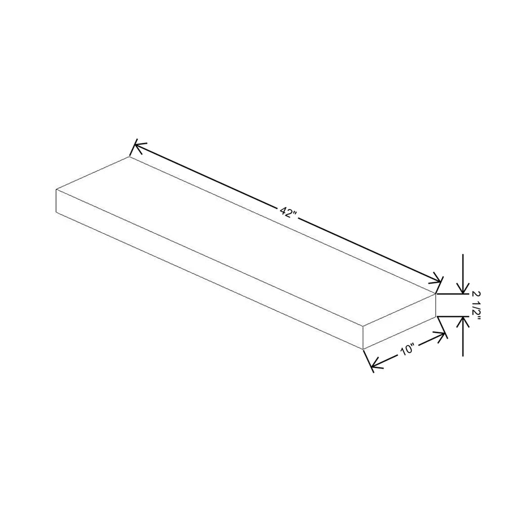 Kitchen Cabinet Distributors Shaker Designer White 5PC Floating Shelf Maple 42"X10" With brackets (3) & fasteners