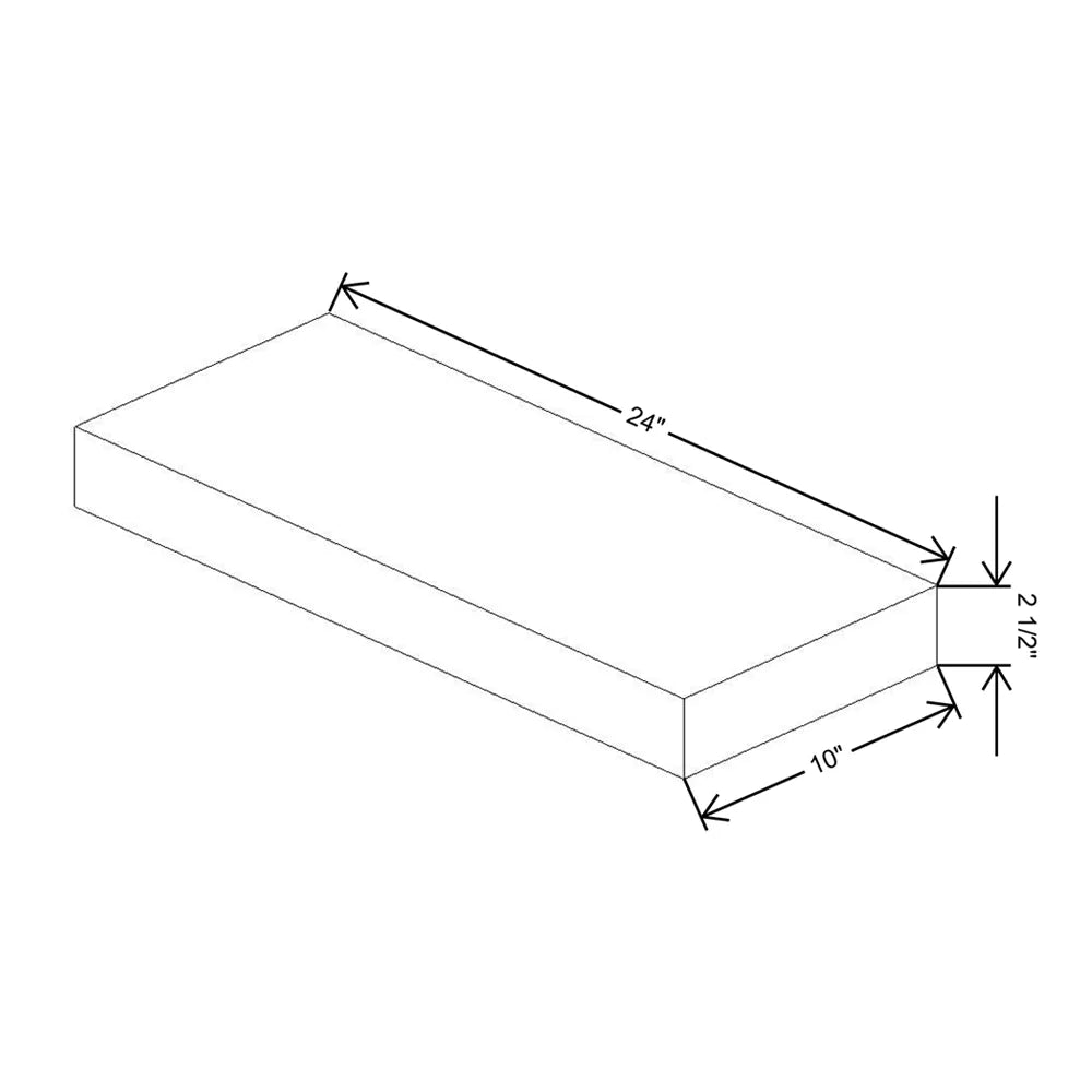 Kitchen Cabinet Distributors Brooklyn Gray Floating Shelf White Oak 24"X10" With brackets (2) & fasteners