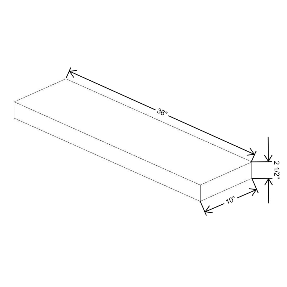 Kitchen Cabinet Distributors Brooklyn Gray Floating Shelf White Oak 36"X10" With brackets (3) & fasteners