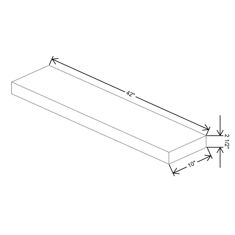 Kitchen Cabinet Distributors Shaker Designer White 5PC Floating Shelf White Oak 42"X10" With brackets (3) & fasteners