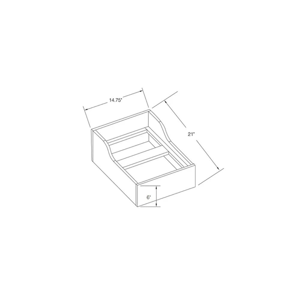 Kitchen Cabinet Distributors Shaker Designer White 5PC Trash Can Insert for B18 with 2 Trash Cans