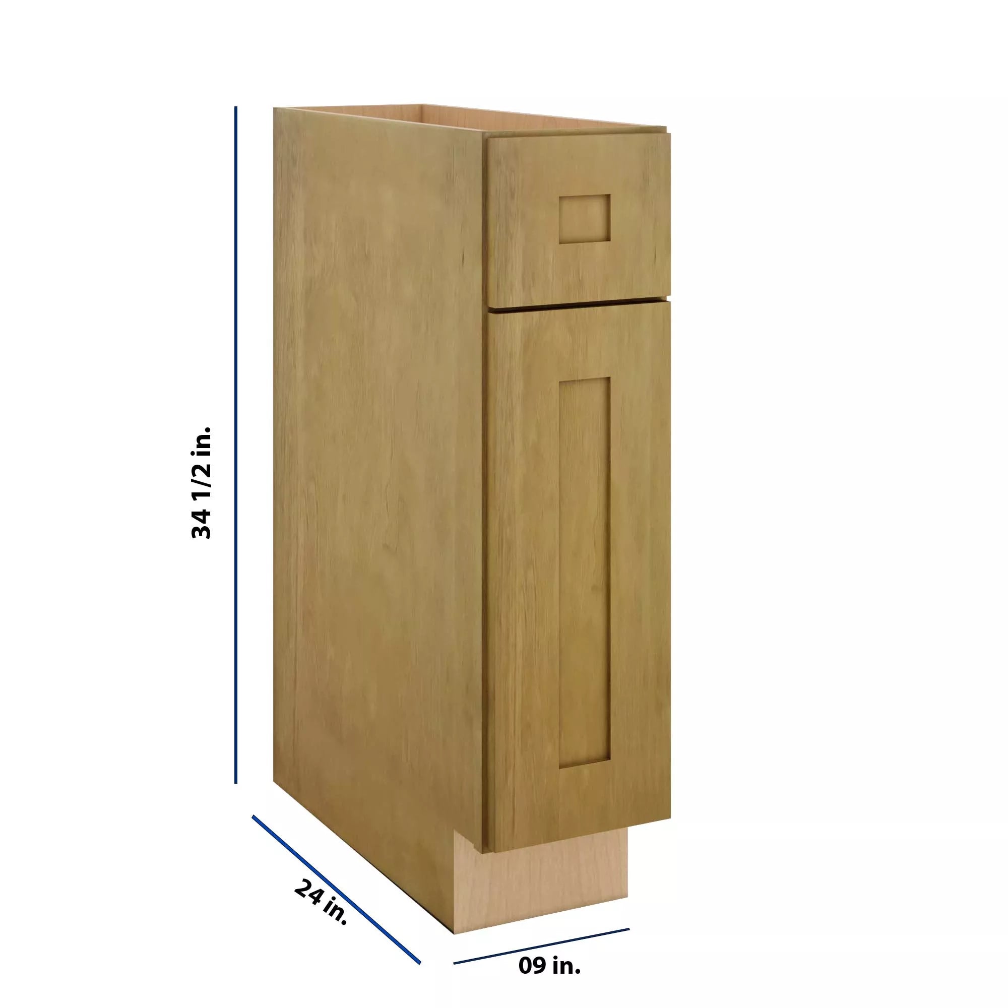 Modernform Cabinet Natural Shaker 09" W X 34 1/2" H X 24" D Single Door Base Cabinet