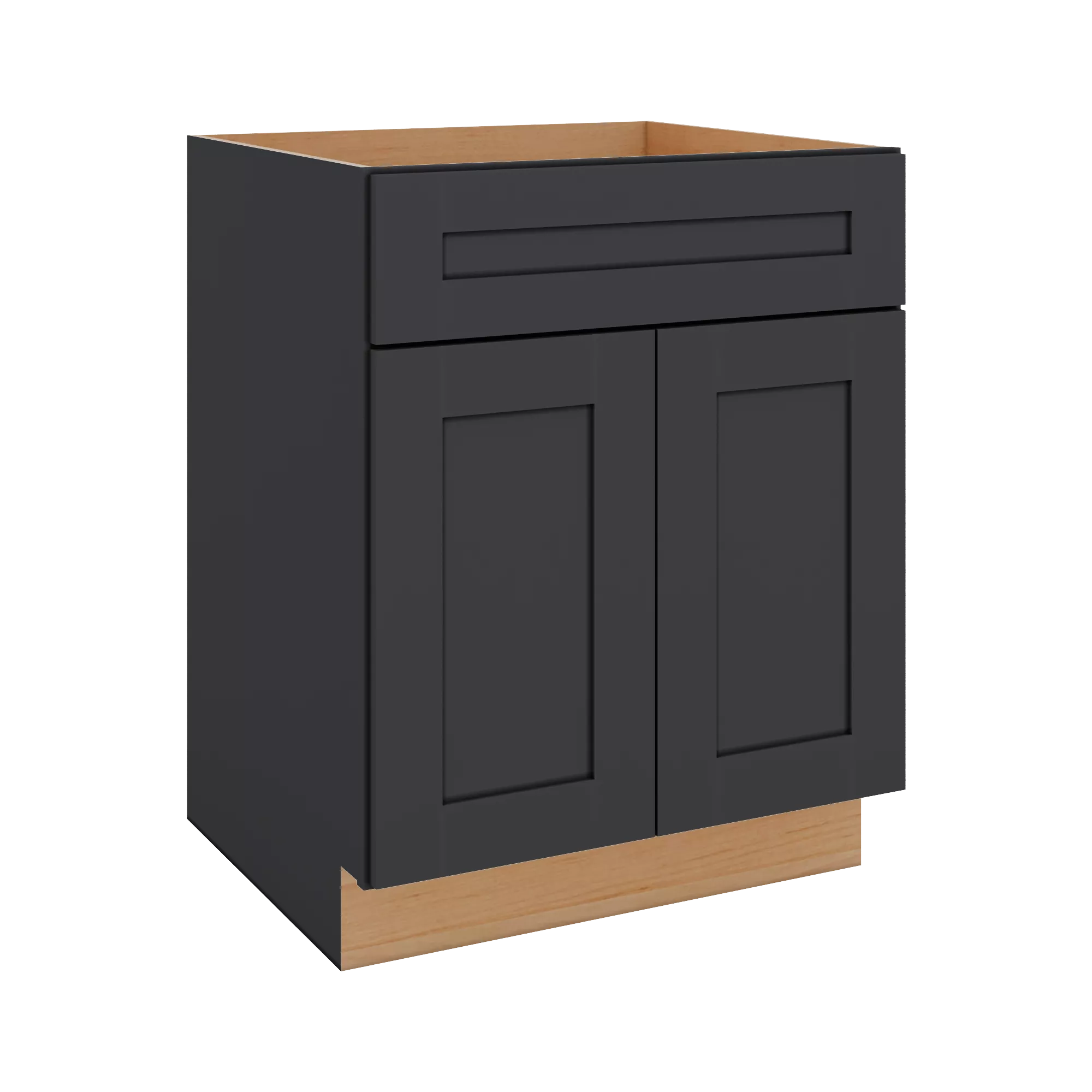 Modernform Cabinet Onyx Black Shaker 27" W X 34 1/2" H X 24" D Double Door Base Cabinet