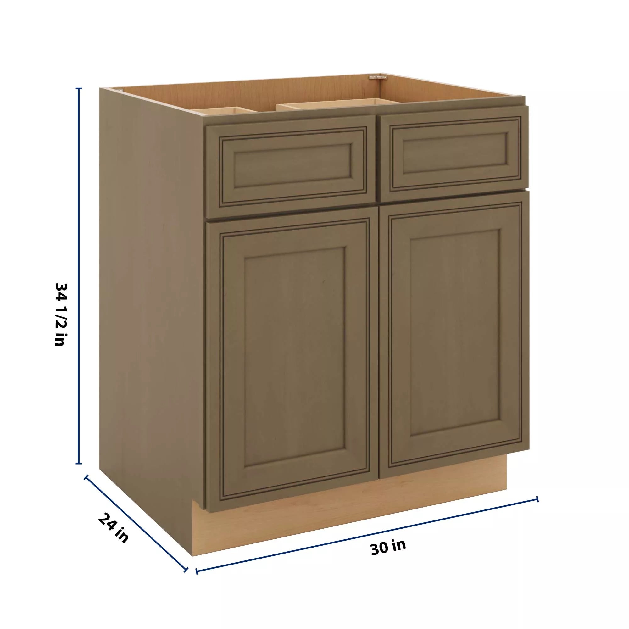 J&K Pearl Glazed H9 Double Door Standard Base Cabinet - 30" W