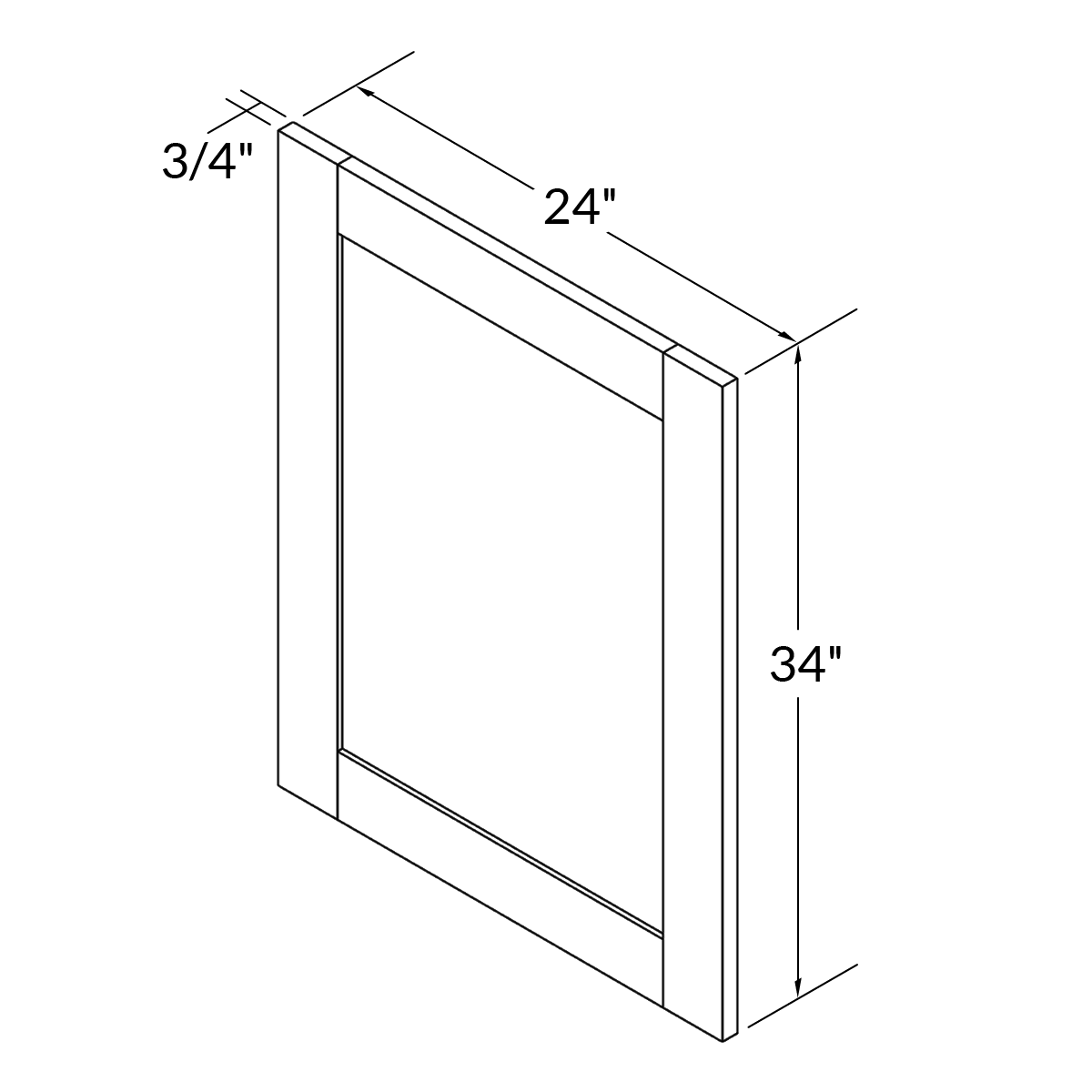 Base decorative door BDD24 Milan Slate 22 1/2 in. width 28 5/8 in. height 3/4 in. depth