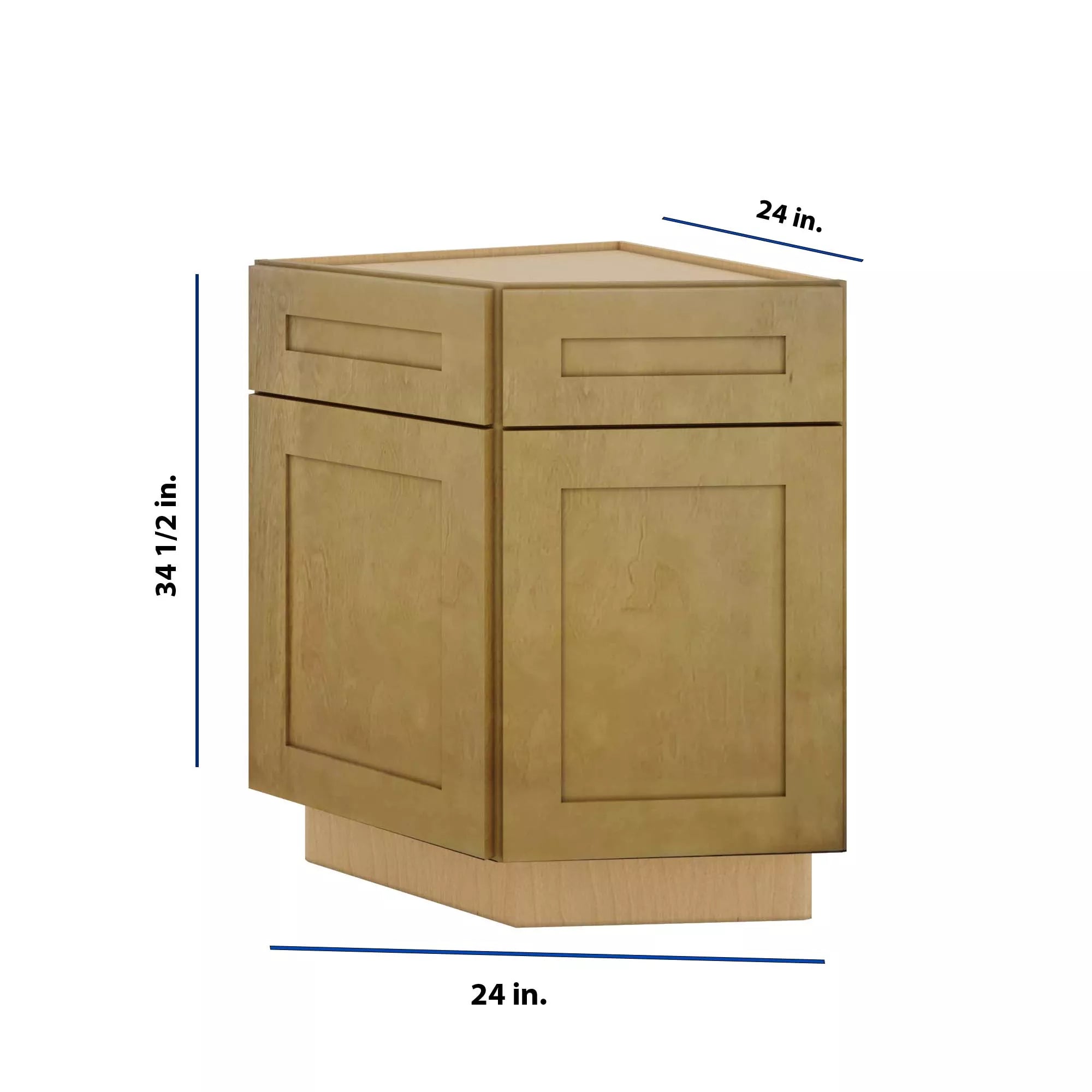 Modernform Cabinet Natural Shaker 24" W X 34 1/2" H X 24" D Base End Corner Cabinet